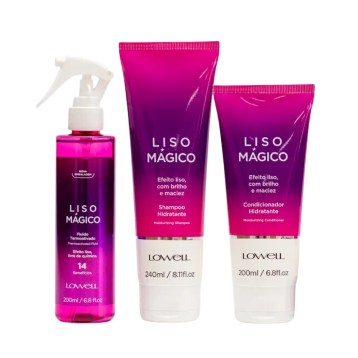 Kit Lowell Keeping Liss Liso Mágico Shampoo 240 ml + Condicionador 200 ml + Termoativo 200 ml Kit Lowell Keeping Liss Liso Mágico Shampoo 240 ml + Condicionador 200 ml + Termoativo 200 ml