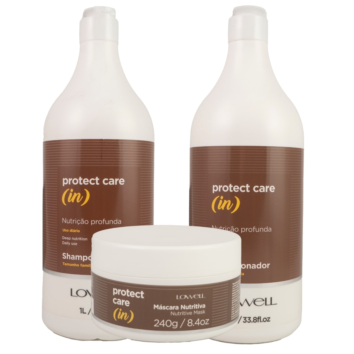 Kit Lowell Protect Care (in) Nutrição Salão (3 Produtos) Kit Lowell Protect Care (in) Nutrição Salão (3 Produtos)