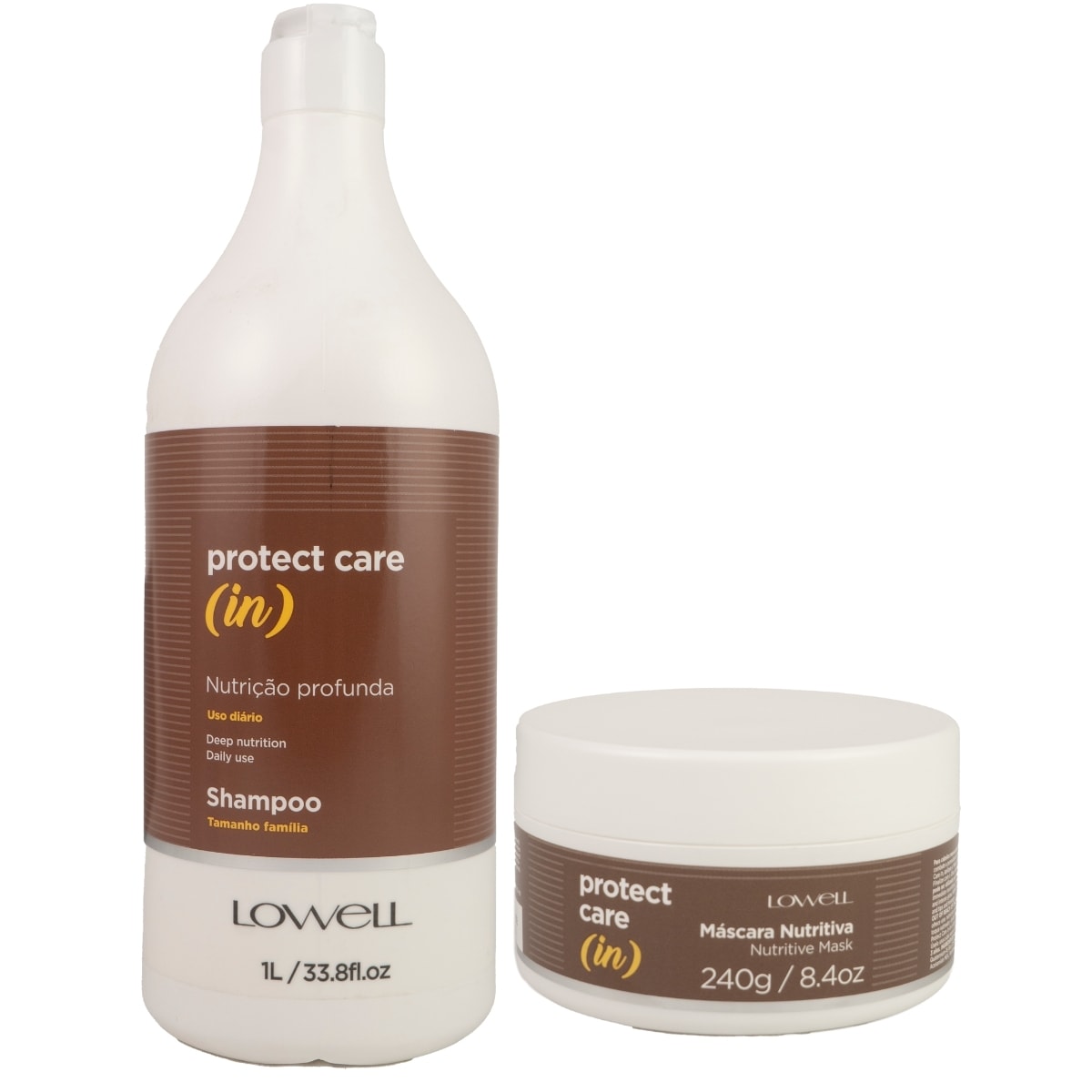 Kit Lowell Protect Care (in) Shampoo 1 Litro e Máscara 240 g Kit Lowell Protect Care (in) Shampoo 1 Litro e Máscara 240 g