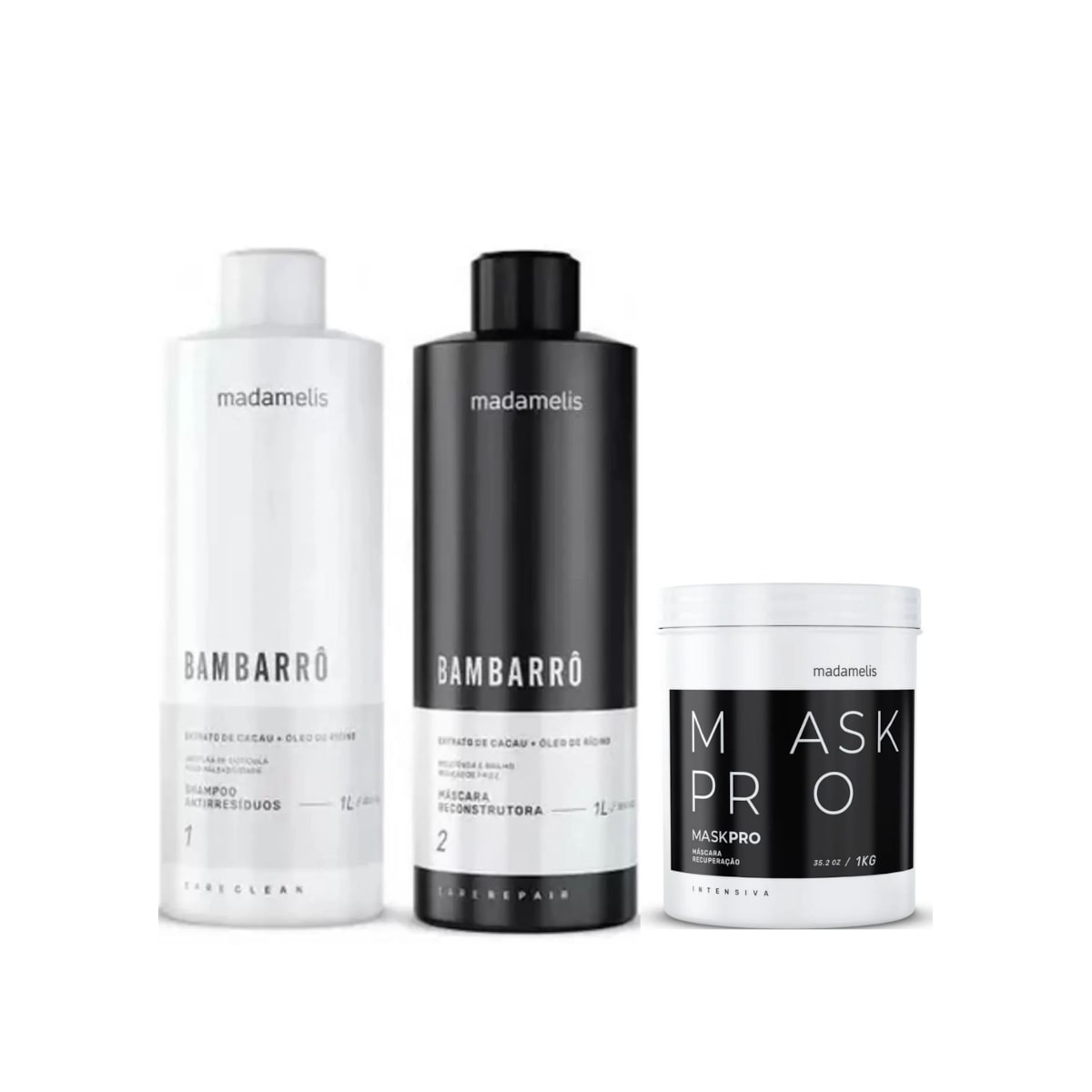 Kit Madamelis Bambarro Escova Progressiva Duo + Máscara Pro Mask Control