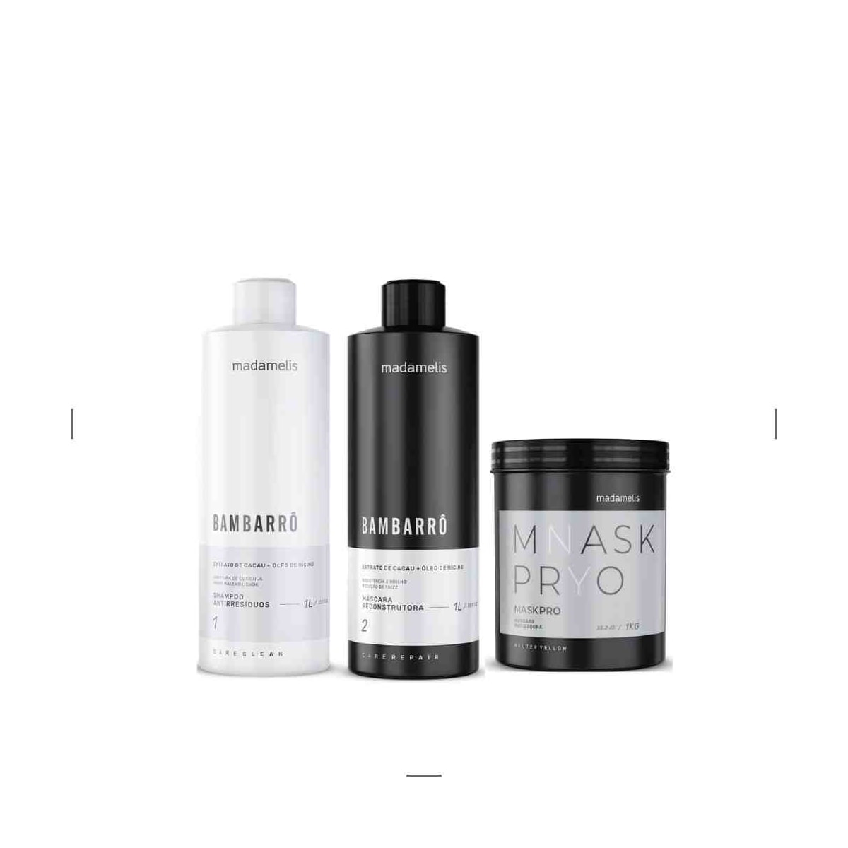 Kit Madamelis Bambarro Escova Progressiva Duo + Máscara Pro Neuter Yellow 1 Kg