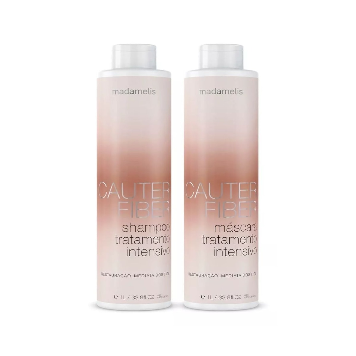 Kit Madamelis Cauter Fiber Shampoo + Máscara 1 Litro