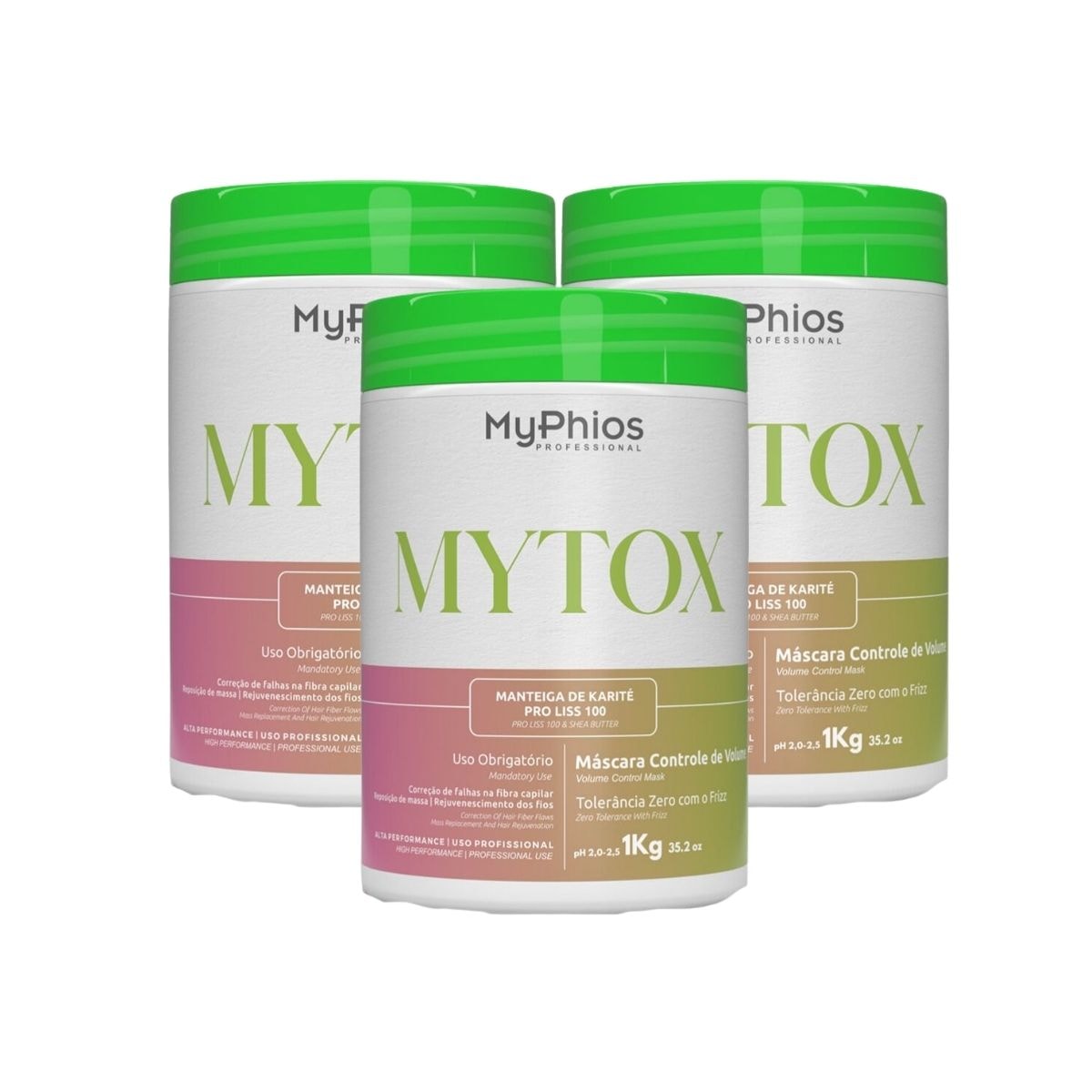 Kit MyPhios Mytox 3 Máscara Controle de Volume 1 Kg Kit MyPhios Mytox 3 Máscara Controle de Volume 1 Kg