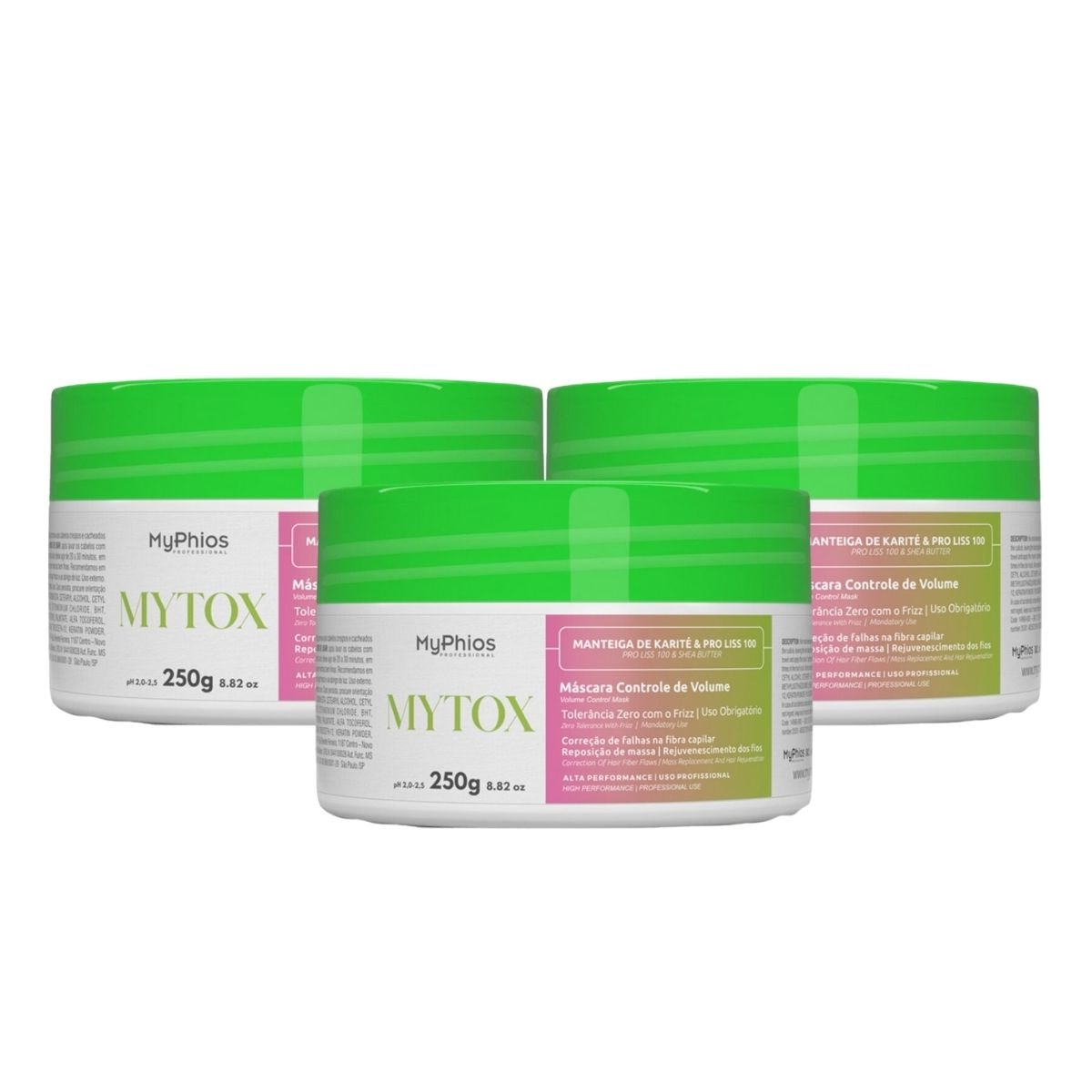 Kit MyPhios Mytox 3 Máscara Controle de Volume 250 g