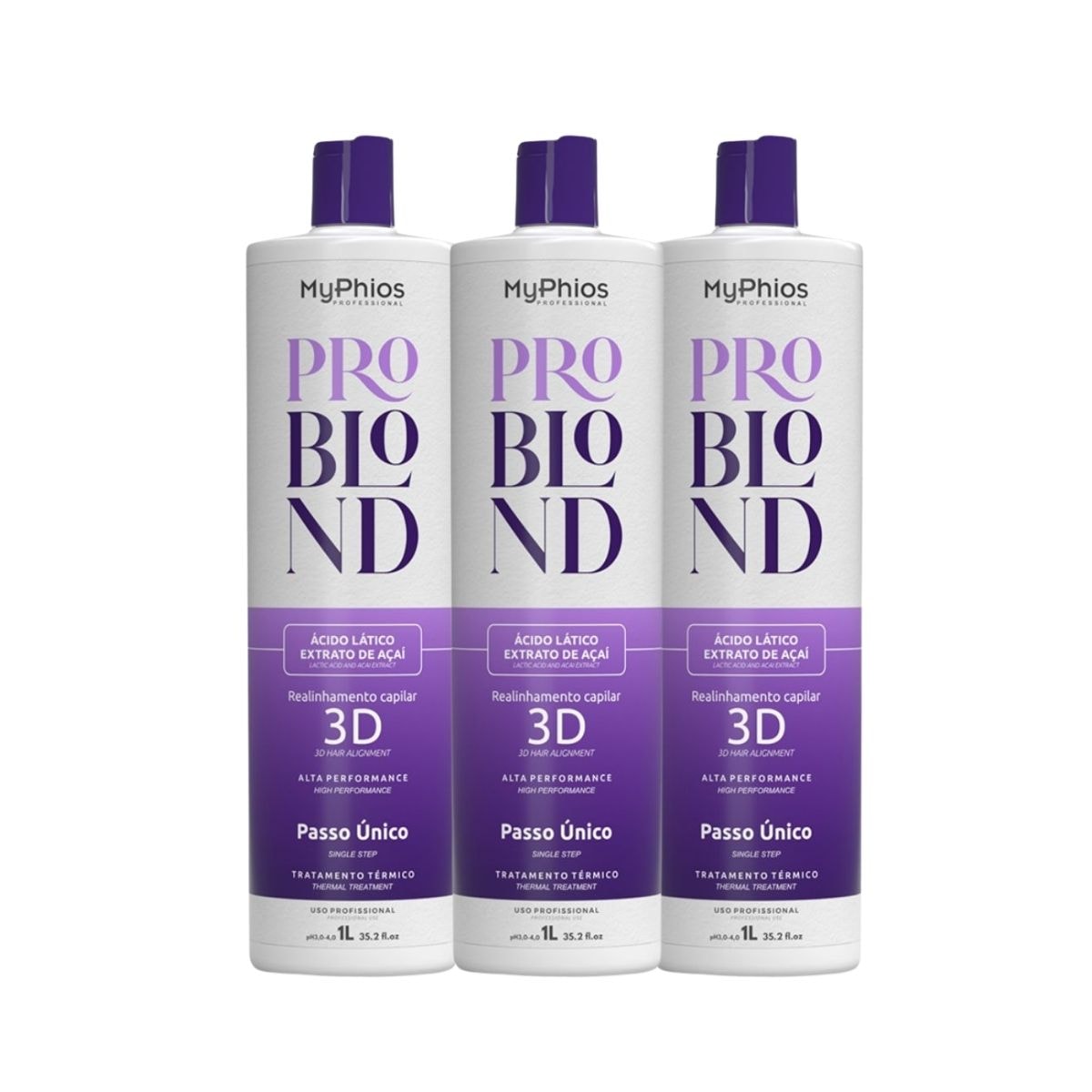 Kit MyPhios ProBlond 3 Realinhamento Capilar 1 Litro Kit MyPhios ProBlond 3 Realinhamento Capilar 1 Litro