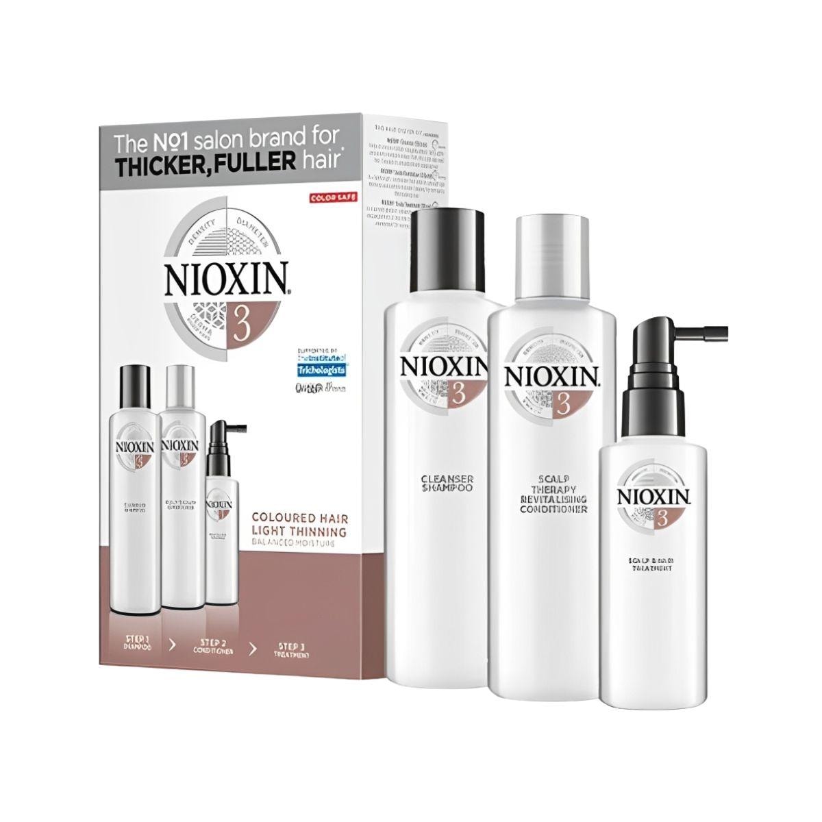 Kit Nioxin Sistema 3 Tratamento Capilar 3 produtos Kit Nioxin Sistema 3 Tratamento Capilar 3 produtos