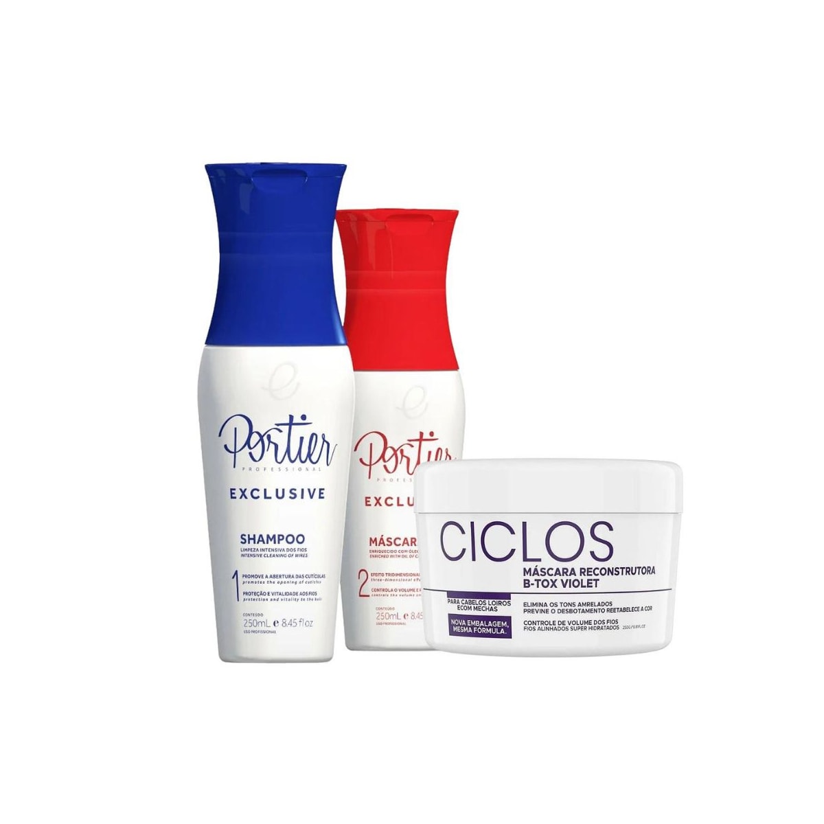 Kit Portier Exclusive Progressiva (2x250 ml) + Ciclos B-Tox Máscara Violet 250 g