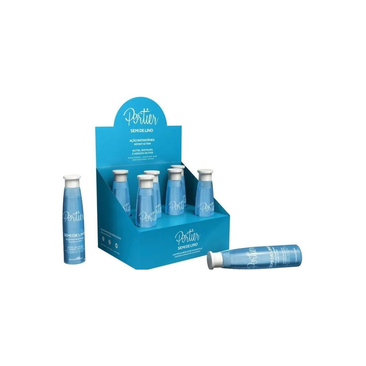 Kit Portier Semi de Lino Ampola Ação Instantânea 6 x 15 ml