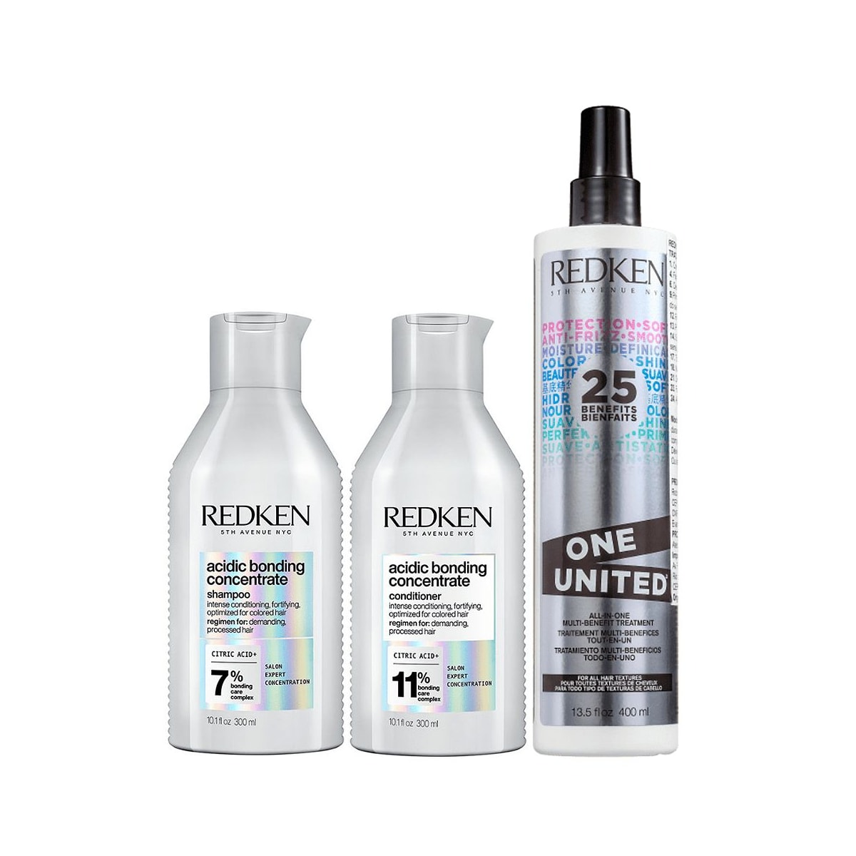 Kit Redken Acidic Bonding Concentrate Duo Pequeno + Redken One United 25 Benefits Leave-in 400 ml Kit Redken Acidic Bonding Concentrate Duo Pequeno + Redken One United 25 Benefits Leave-in 400 ml