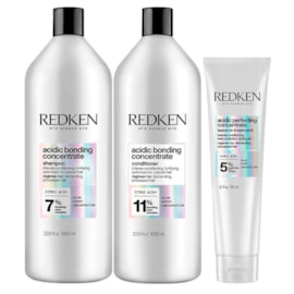 Kit Redken Acidic Bonding Concentrate Shampoo + Condicionador 1 Litro + Concentrate Leave-in 150 ml