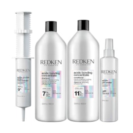 Kit Redken Acidic Bonding Concentrate Shampoo + Condicionador 1 Litro + pH Sealer 250 ml + Protein Amino 100 ml