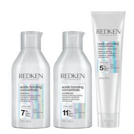 Kit Redken Acidic Bonding Concentrate Shampoo + Condicionador 300 ml + Concentrate Leave-in 150 ml