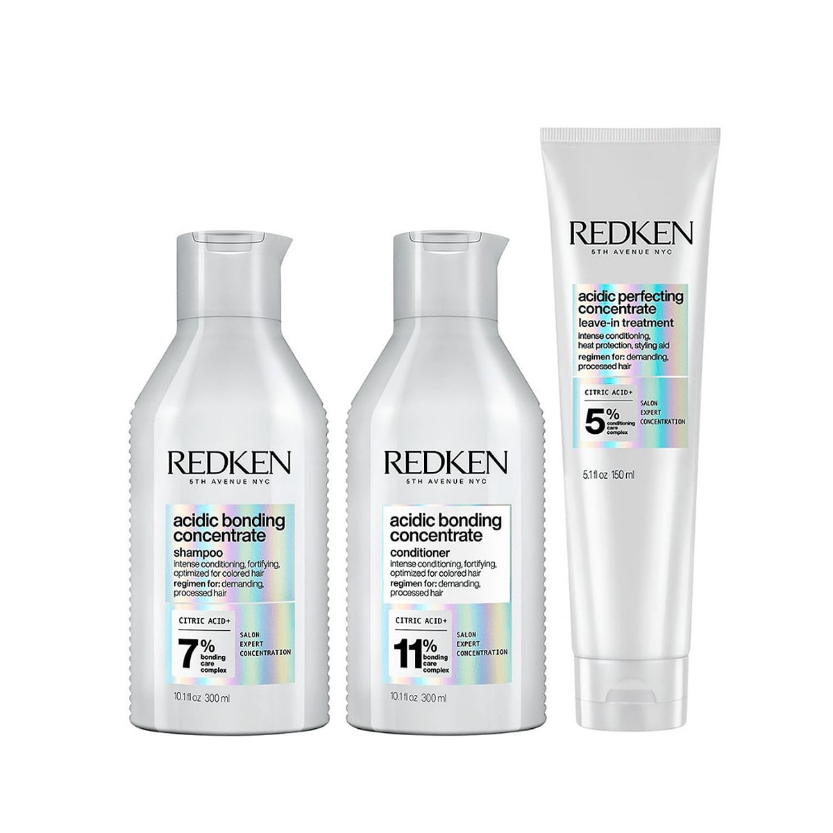 Kit Redken Acidic Bonding Concentrate Shampoo + Condicionador 300 ml + Concentrate Leave-in 150 ml Kit Redken Acidic Bonding Concentrate Shampoo + Condicionador 300 ml + Concentrate Leave-in 150 ml
