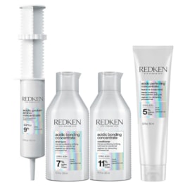 Kit Redken Acidic Bonding Concentrate Shampoo + Condicionador 300 ml + Concentrate Leave-in 150 ml + Protein Amino 100 ml