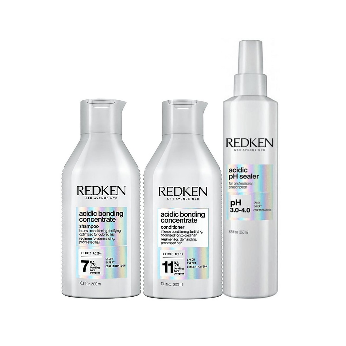 Kit Redken Acidic Bonding Concentrate Shampoo + Condicionador 300 ml + pH Sealer 250 ml Kit Redken Acidic Bonding Concentrate Shampoo + Condicionador 300 ml + pH Sealer 250 ml