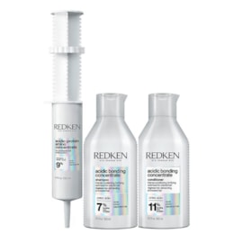 Kit Redken Acidic Bonding Concentrate Shampoo + Condicionador 300 ml + Protein Amino Concentrate 100 ml
