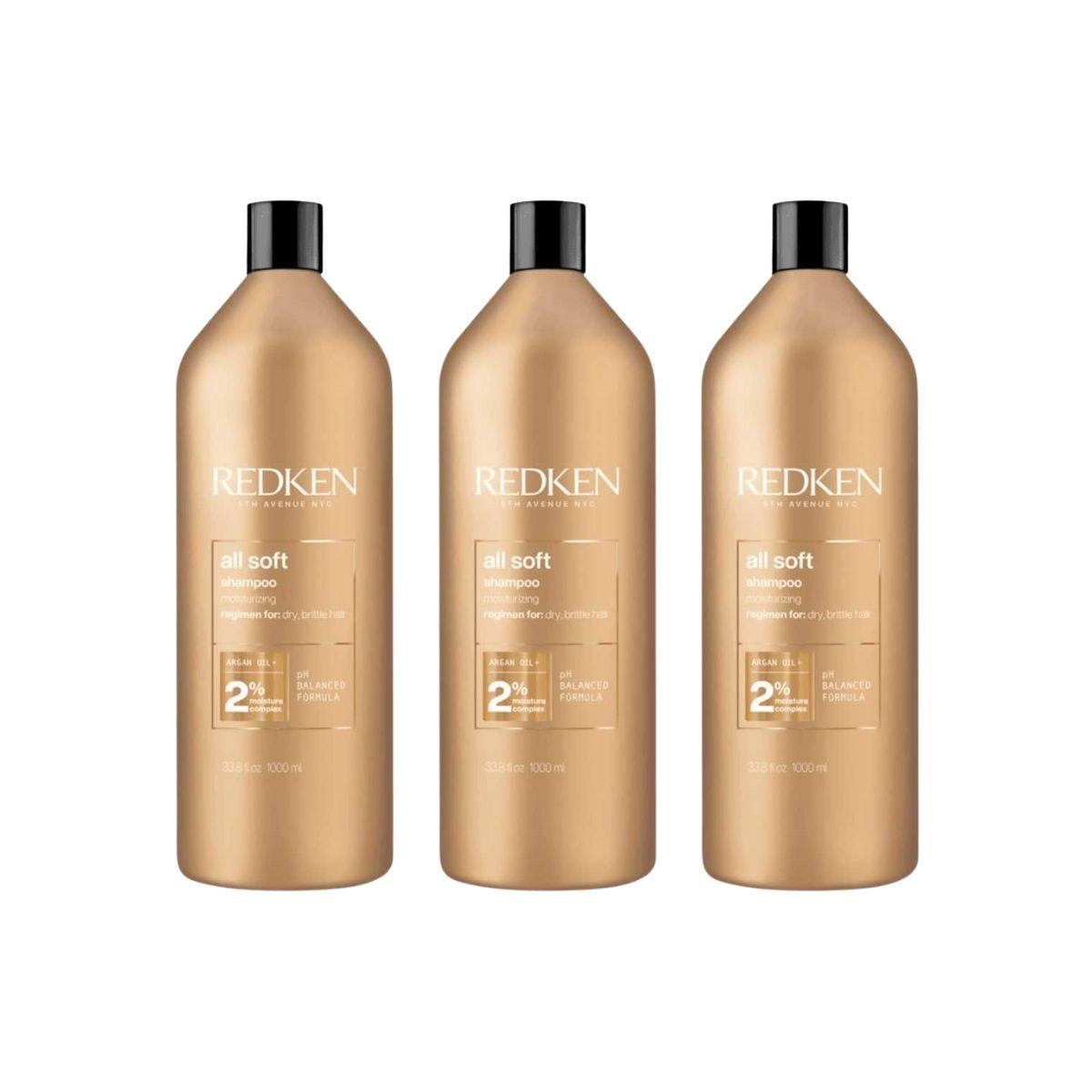 Kit Redken All Soft Argan Oil 3 Shampoo 1 Litro