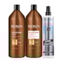Kit Redken All Soft Mega Shampoo + Condicionador 1 Litro + Redken One United 25 Benefits Leave-in 400 ml