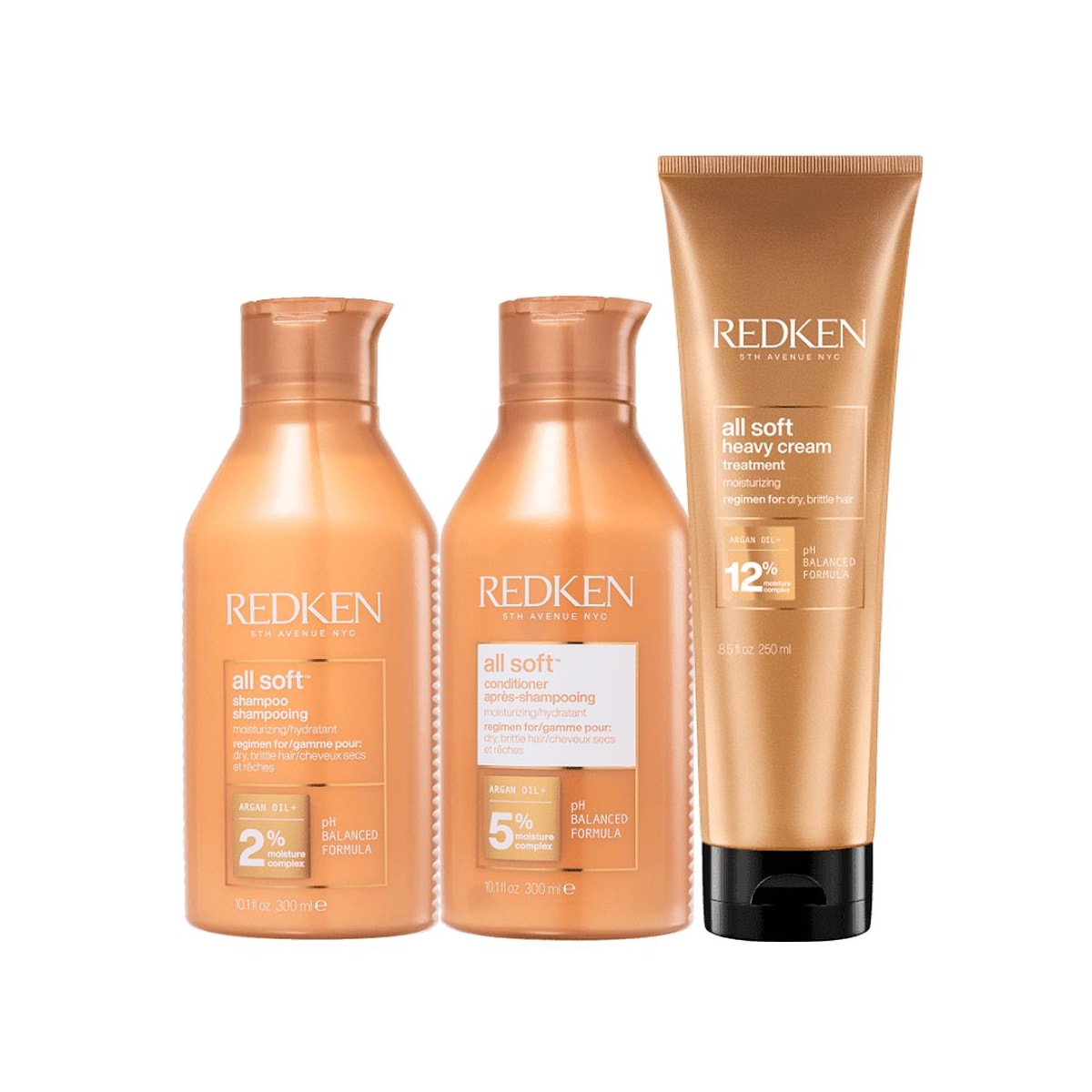 Kit Redken All Soft Shampoo + Condicionador 300 ml + Máscara 250 ml Kit Redken All Soft Shampoo + Condicionador 300 ml + Máscara 250 ml