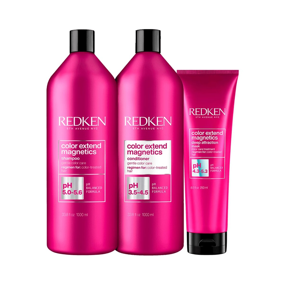 Kit Redken Color Extend Magnetics Shampoo + Condicionador 1 Litro + Máscara 250 ml