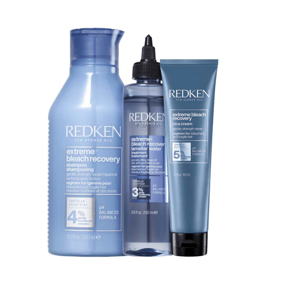 Kit Redken Extreme Bleach Recovery Shampoo 300 ml + Fluido 200 ml + Leave-in 150 ml