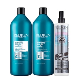 Kit Redken Extreme Length Salon Shampoo + Condicionador 1 Litro + Redken One United 25 Benefits Leave-in 400 ml