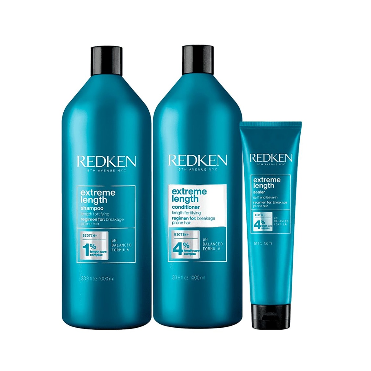 Kit Redken Extreme Length Salon Shampoo + Condicionador 1 Litro + Sealer 150 ml