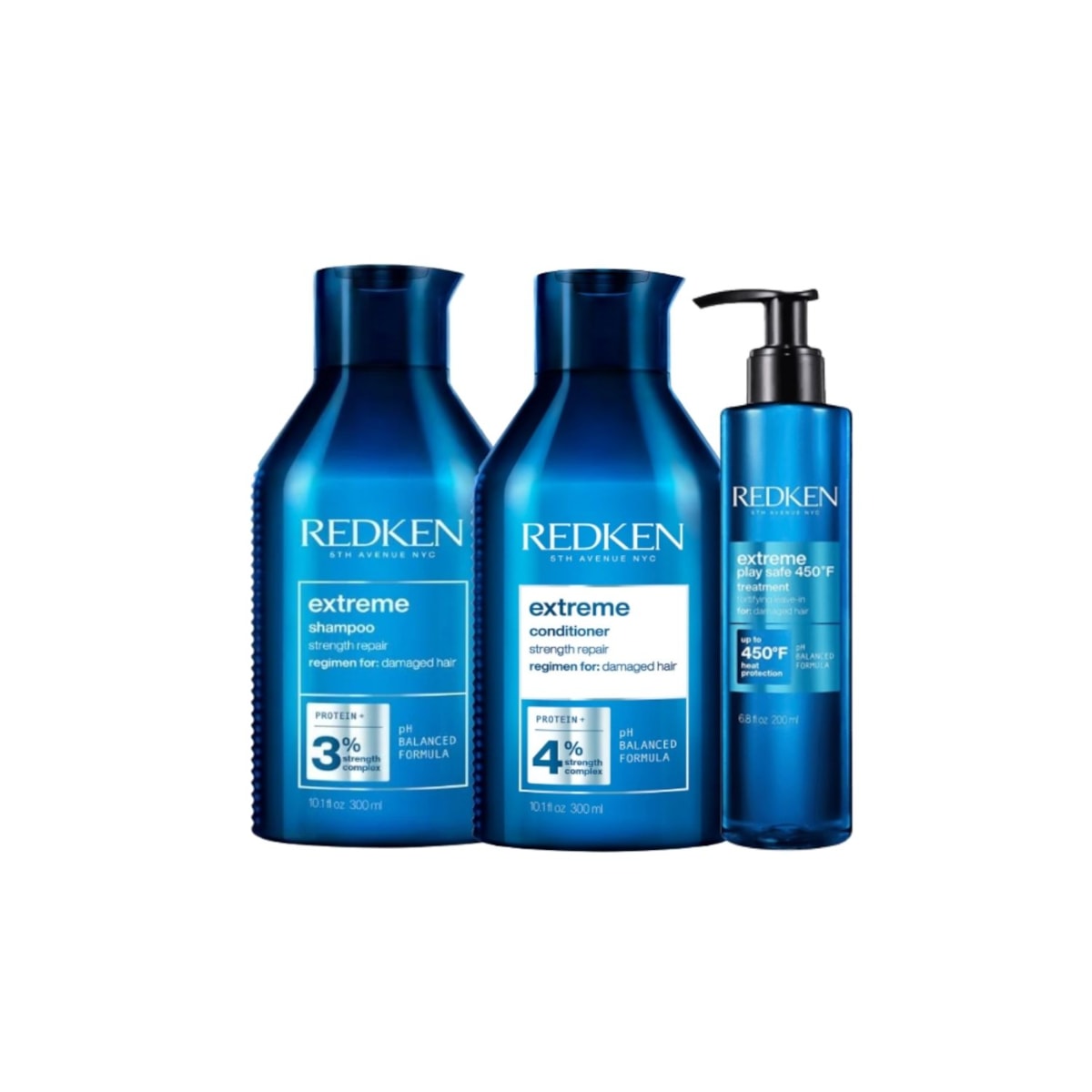 Kit Redken Extreme Shampoo 300 ml + Condicionador 300 ml + Extreme Play Safe Leave-in 200 ml Kit Redken Extreme Shampoo 300 ml + Condicionador 300 ml + Extreme Play Safe Leave-in 200 ml