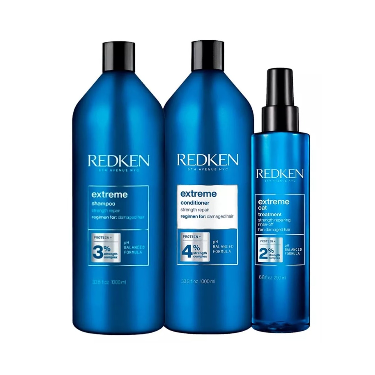 Kit Redken Extreme Shampoo + Condicionador 1 Litro + Extreme Anti-Snap Leave-in 250 ml