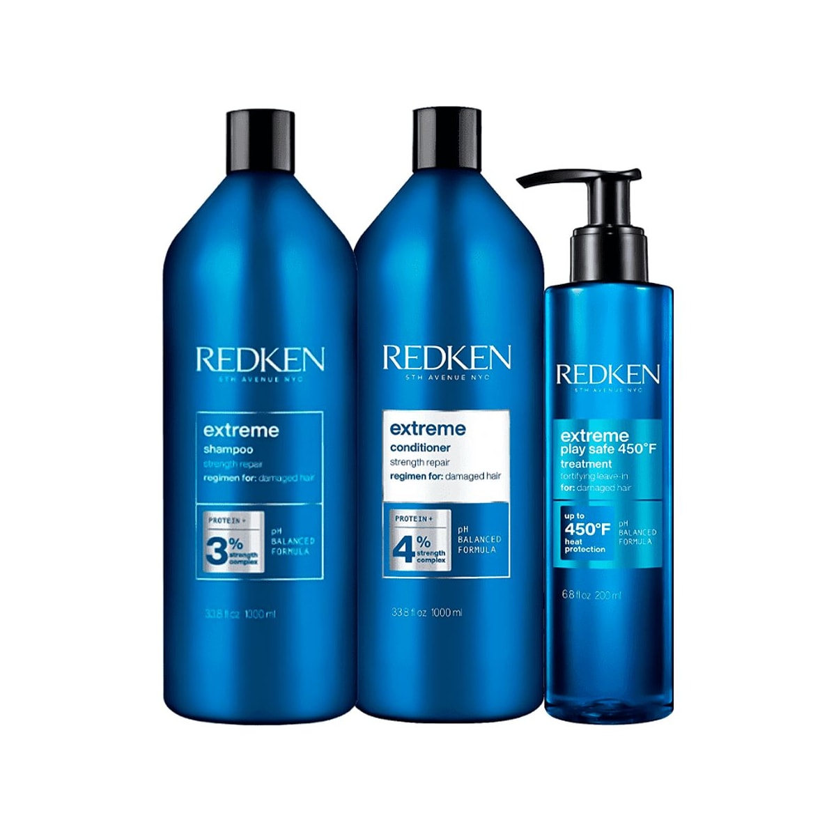 Kit Redken Extreme Shampoo + Condicionador 1 Litro + Extreme Play Safe Leave-in 200 ml Kit Redken Extreme Shampoo + Condicionador 1 Litro + Extreme Play Safe Leave-in 200 ml