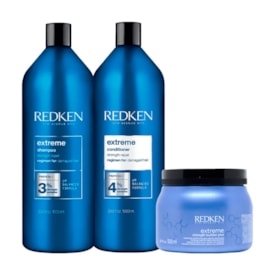 Kit Redken Extreme Shampoo + Condicionador 1 Litro + Máscara Capilar 500 ml