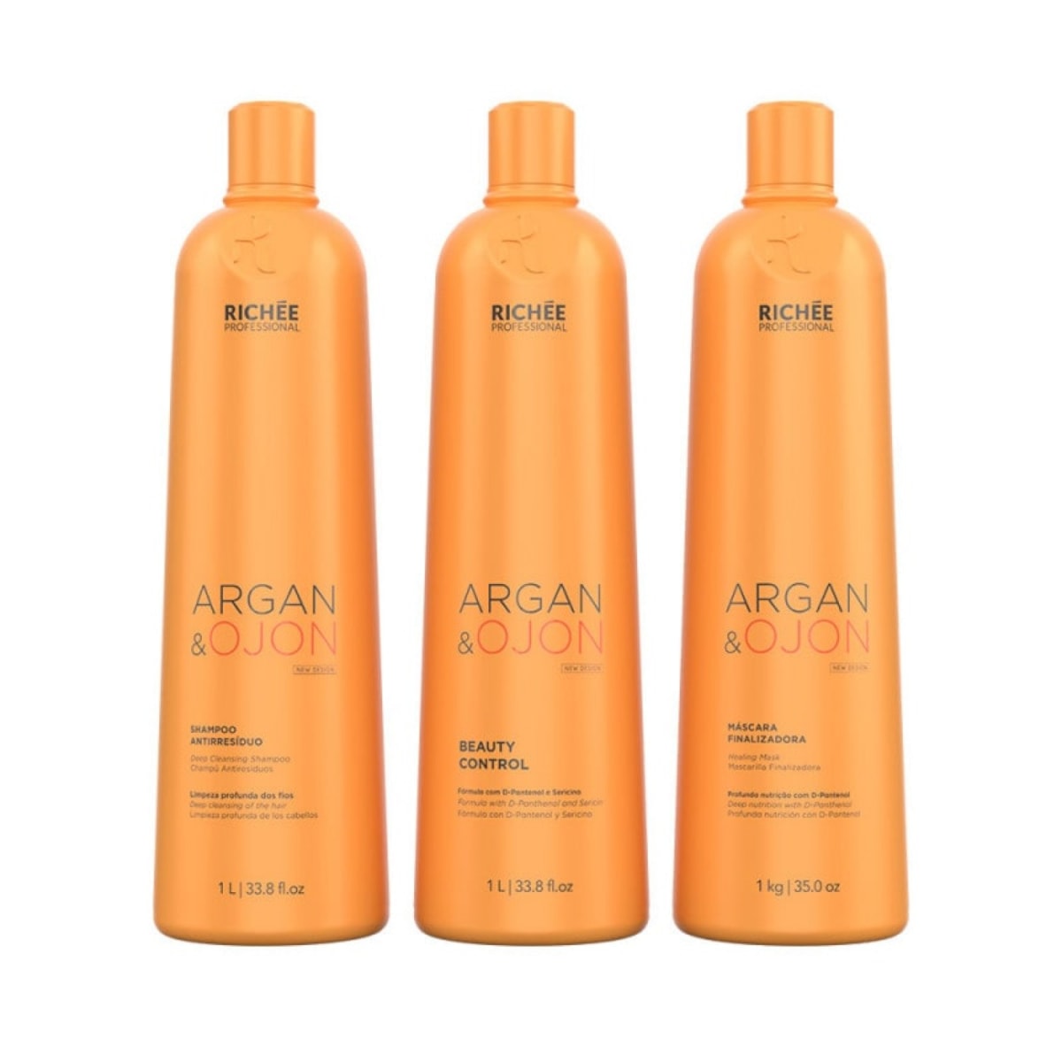 Kit Richée Argan e Ojon Escova Progressiva (3 x 1 Litro)