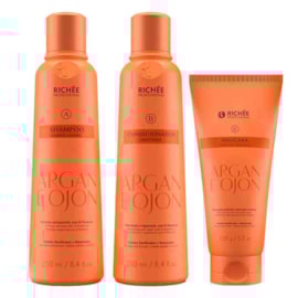 Kit Richée Argan e Ojon Shampoo 250 ml + Condicionador 250 ml + Máscara 150 g