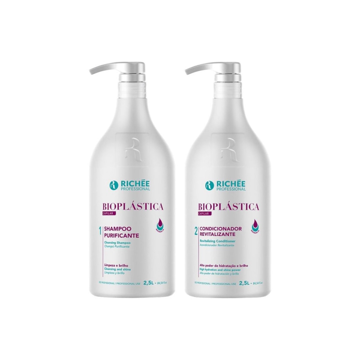Kit Richée Bioplástica Shampoo + Condicionador (2x2,5L) Kit Richée Bioplástica Shampoo + Condicionador (2x2,5L)