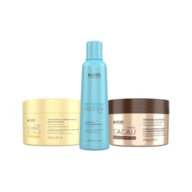 Kit Richée Cronograma Capilar  Máscara de Hidratação Nutrição Reconstrução 3 x 250 ml