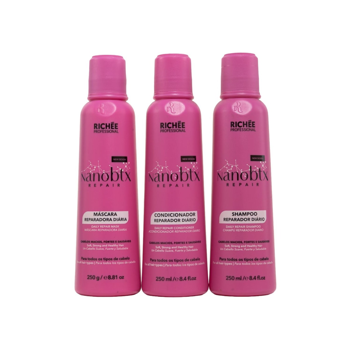 Kit Richée Nano Btx Repair Shampoo + Condicionador + Máscara (3x250 ml)