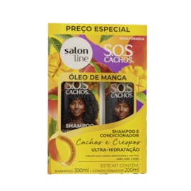 Kit Salon Line S.O.S Cachos Manga Shampoo e Condicionador para Cabelo Cacheado