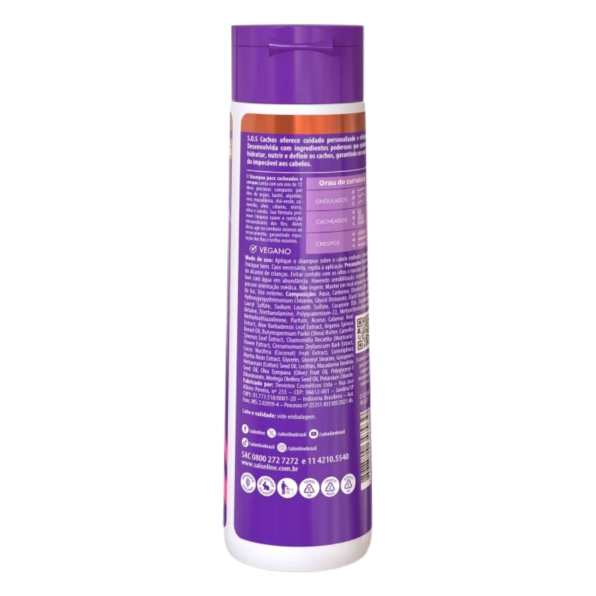 Kit Salon Line S.O.S Cachos Super Oleos 3 Shampoo para Cabelo Cacheado 300 ml