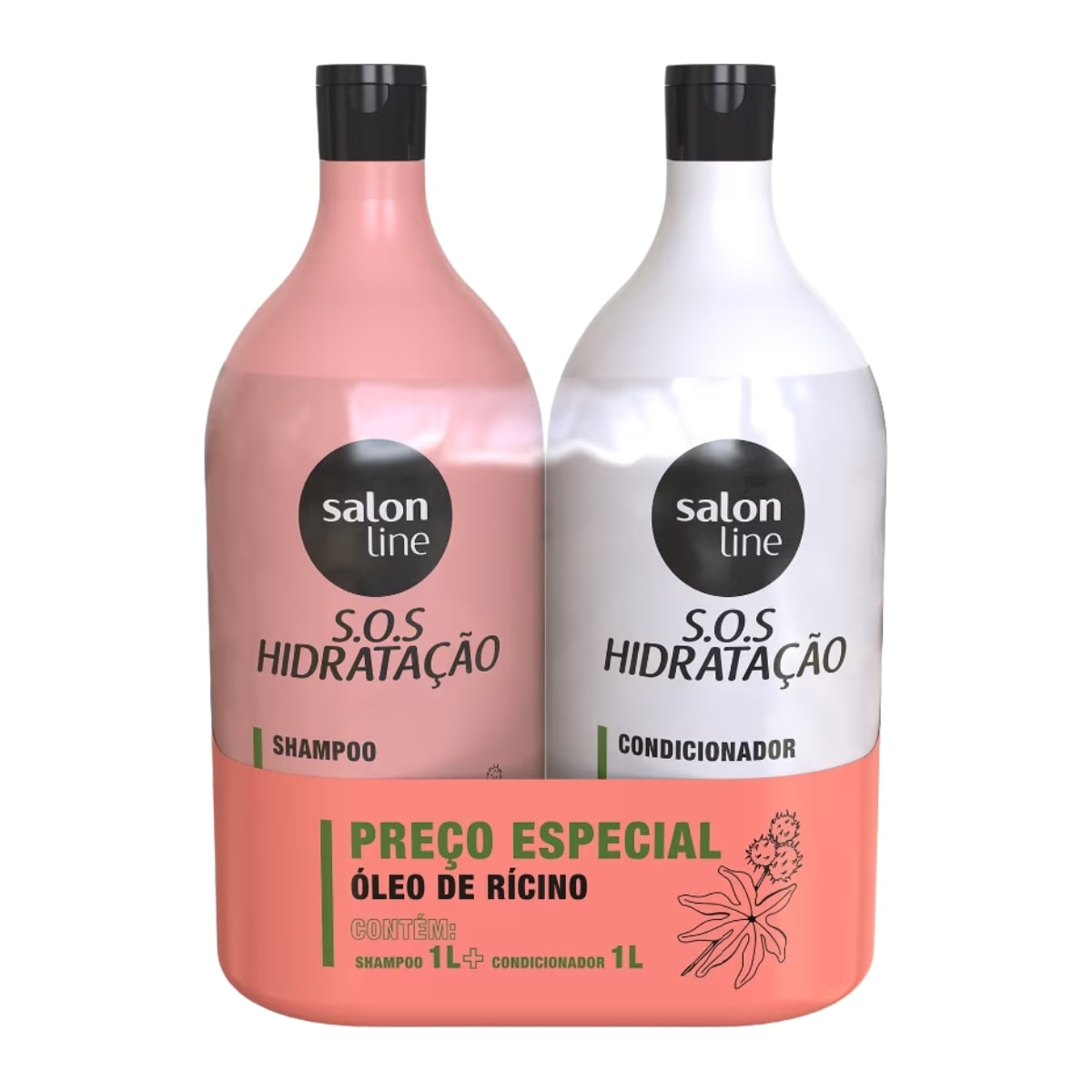 Kit Salon Line S.O.S Hidratação Shampoo e Condicionador 1 Litro Kit Salon Line S.O.S Hidratação Shampoo e Condicionador 1 Litro
