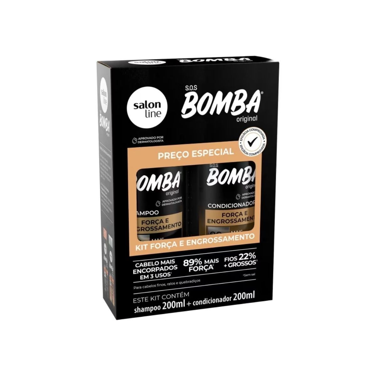 Kit Salon Line SOS Bomba Força Shampoo 200 ml e Condicionador 200 ml Kit Salon Line SOS Bomba Força Shampoo 200 ml e Condicionador 200 ml