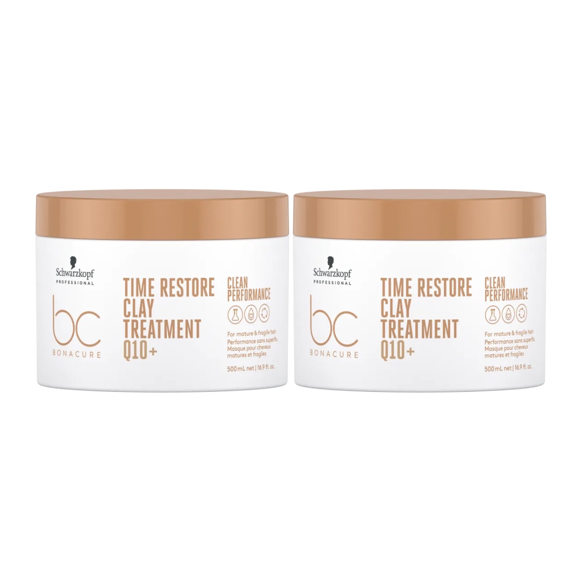 Kit Schwarzkopf Time Restore Clay Q10+ 2 Máscara 500 ml