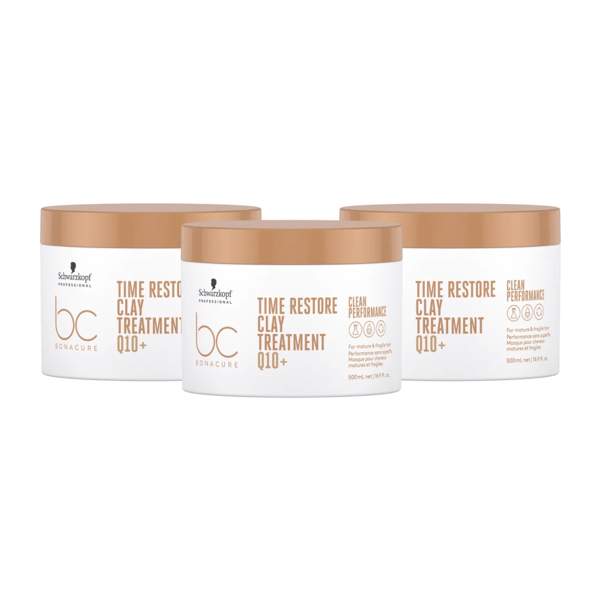 Kit Schwarzkopf Time Restore Clay Q10+ 3 Máscara 500 ml