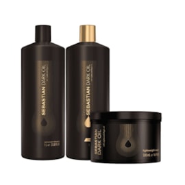 Kit Sebastian Dark Oil Shampoo + Condicionador 1 Litro + Máscara 500 ml