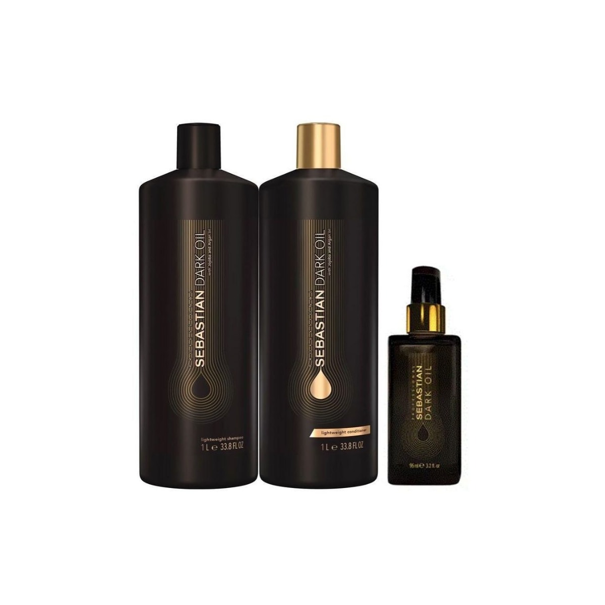 Kit Sebastian Dark Oil Shampoo + Condicionador 1 Litro + Oleo 95 ml Kit Sebastian Dark Oil Shampoo + Condicionador 1 Litro + Oleo 95 ml
