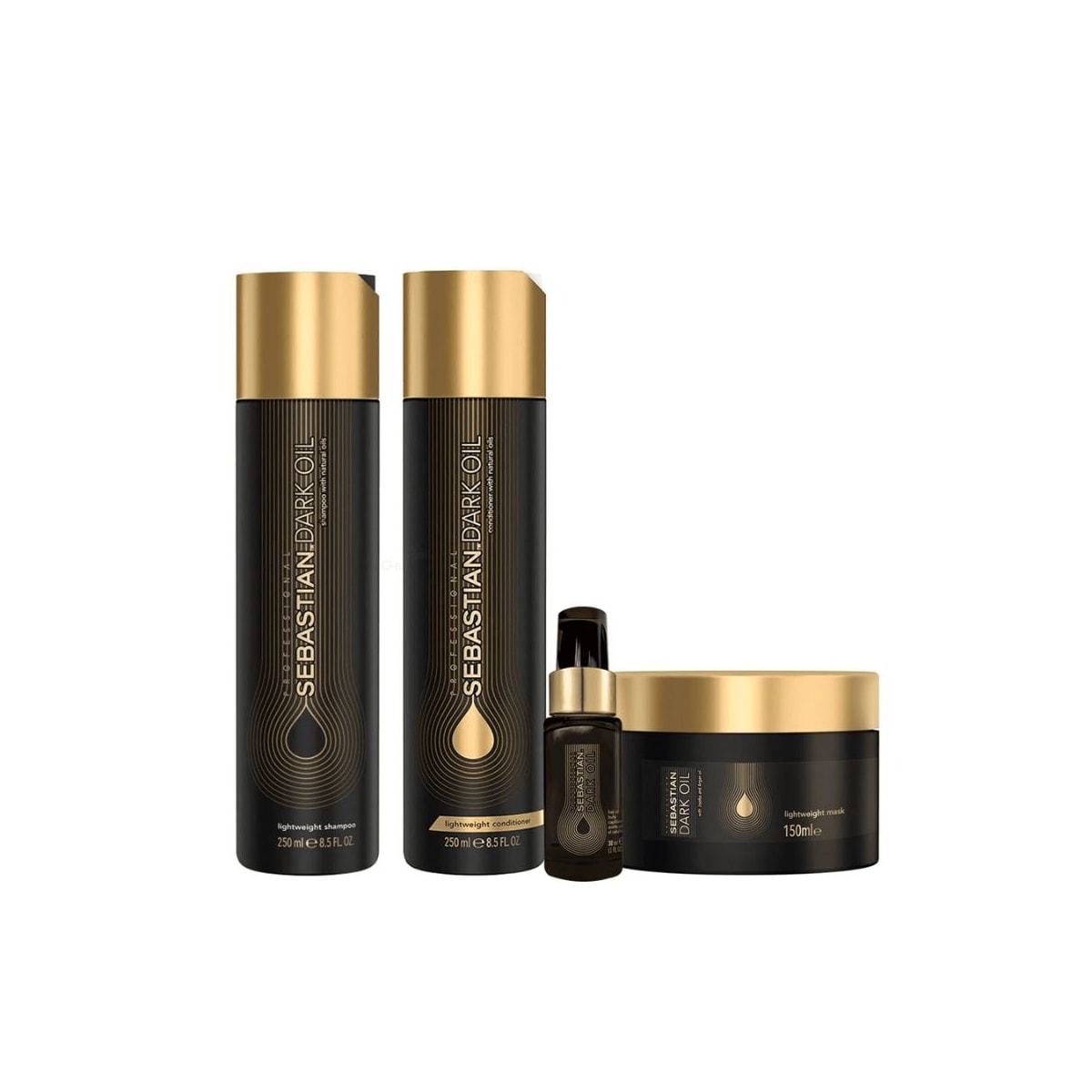 Kit Sebastian Dark Oil Shampoo + Condicionador 250 ml + Máscara 150 ml + Oleo 30 ml
