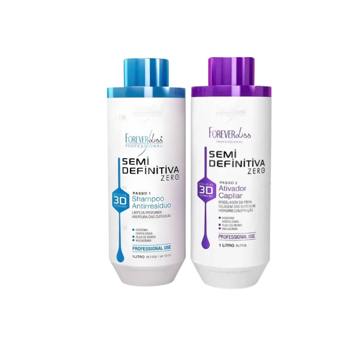 Kit Semi Definitiva Zero Forever Liss Alisamento Profundo 1L