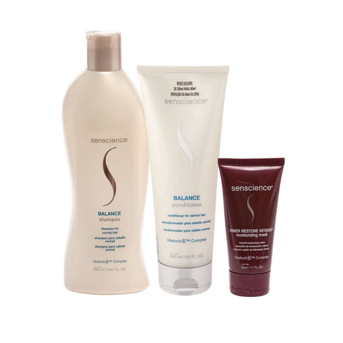Kit Senscience Balance Shampoo 280 ml + Condicionador 240 ml + Inner Intensif 50 ml
