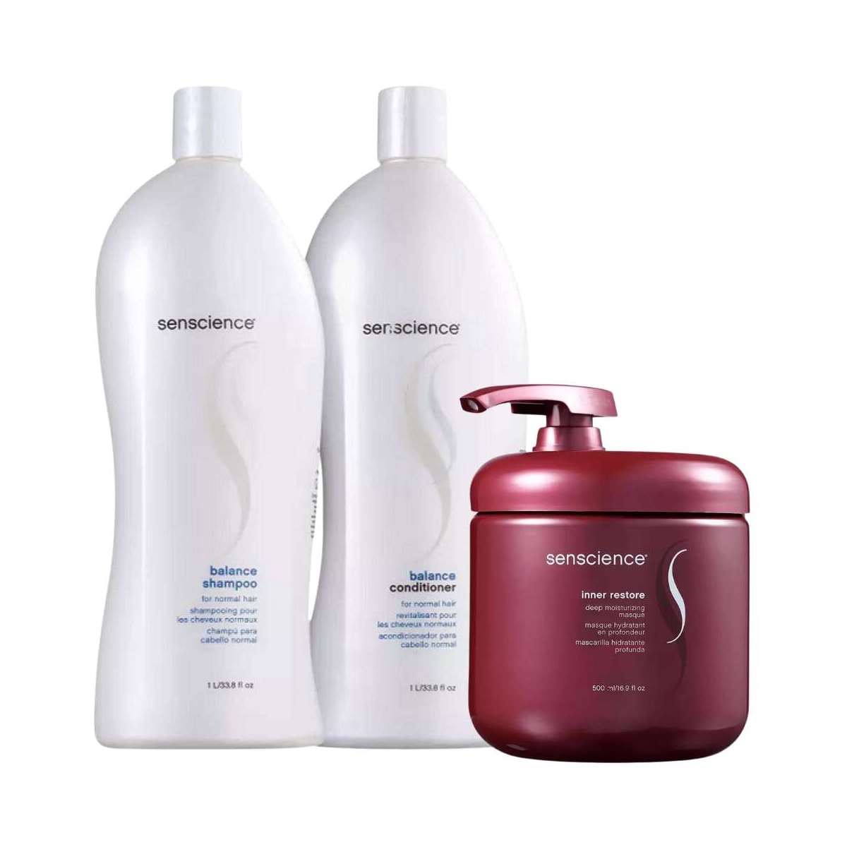 Kit Senscience Balance Shampoo + Condicionador 1 Litro + Inner Hidratação 500 ml Kit Senscience Balance Shampoo + Condicionador 1 Litro + Inner Hidratação 500 ml