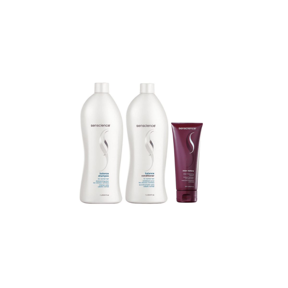 Kit Senscience Balance Shampoo + Condicionador 1 Litro + Inner Restore 200 ml Kit Senscience Balance Shampoo + Condicionador 1 Litro + Inner Restore 200 ml