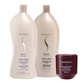 Kit Senscience Smooth Shampoo + Condicionador 1 Litro + Inner Restore Intensif 500 ml